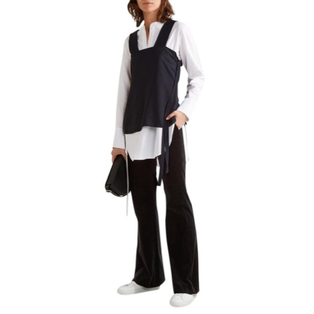 Theory Caroleena Stetch Velvet Flare Pants - Black